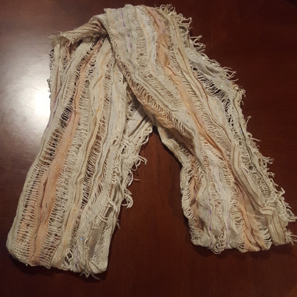 2 for $15 Sparkly Pink & Cream Scarf